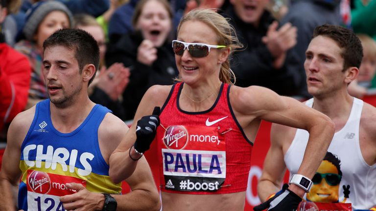 Paula Radcliffe during the Virgin Money London Marathon on April 26, 2015 