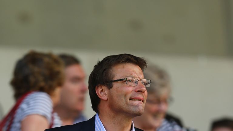 Rob Andrew of the RFU looks on during the Championship Playoff 2nd leg match between London Welsh and Cornish Pirates