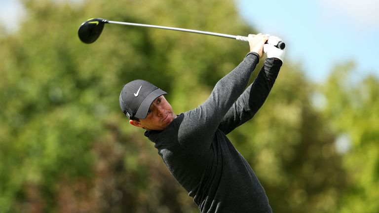 LAKE FOREST, IL - SEPTEMBER 19:  Rory McIlroy of Northern Ireland plays his shot from the fourth tee during the Third Round of the BMW Championship at Conw