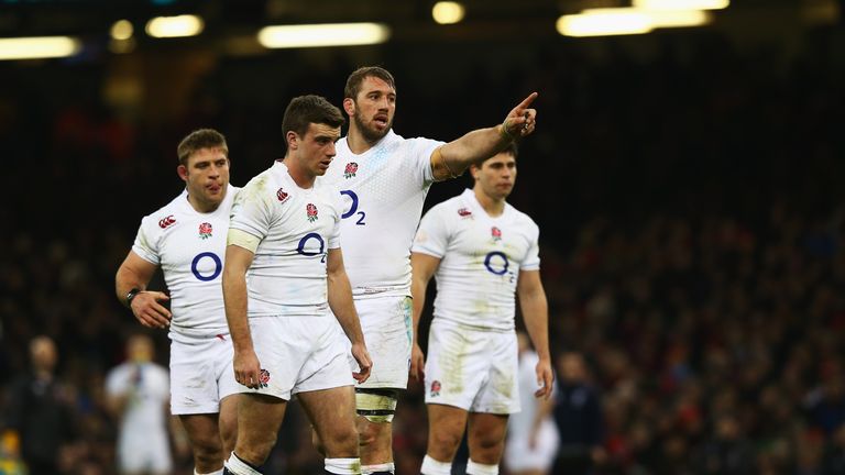 Chris Robshaw of England gives instructions to George Ford during England's Six Nations win over Wales