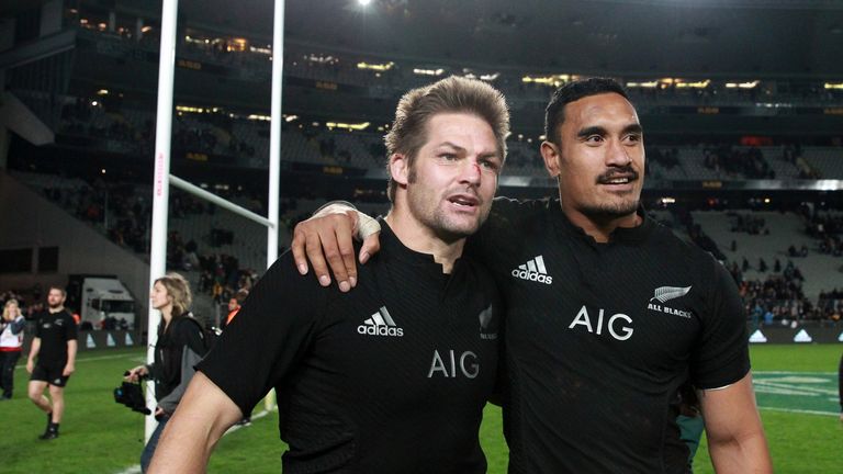 New Zealand captain Richie McCaw (left) and Jerome Kaino