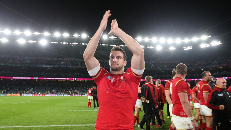 Wales captain Sam Warburton applauds the fans after their win over England