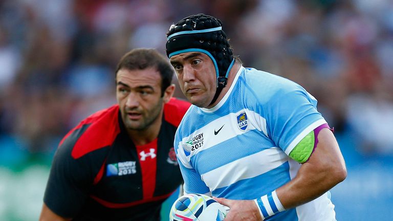 GLOUCESTER, ENGLAND - SEPTEMBER 25:  Marcos Ayerza of Argentina in action during the 2015 Rugby World Cup 