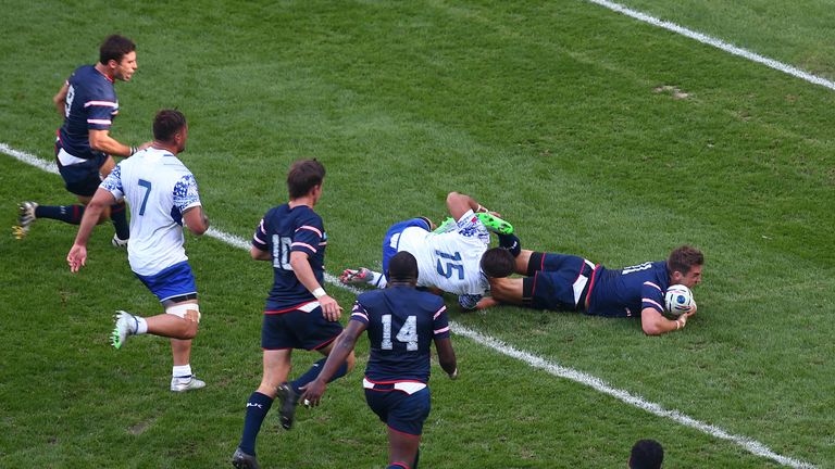 Chris Wyles crossed for the USA's only try of the match.