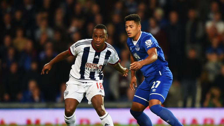 Saido Berahino is watched closely by Tyias Browning