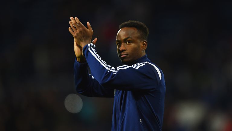 Saido Berahino of West Bromwich Albion applauds the crowd