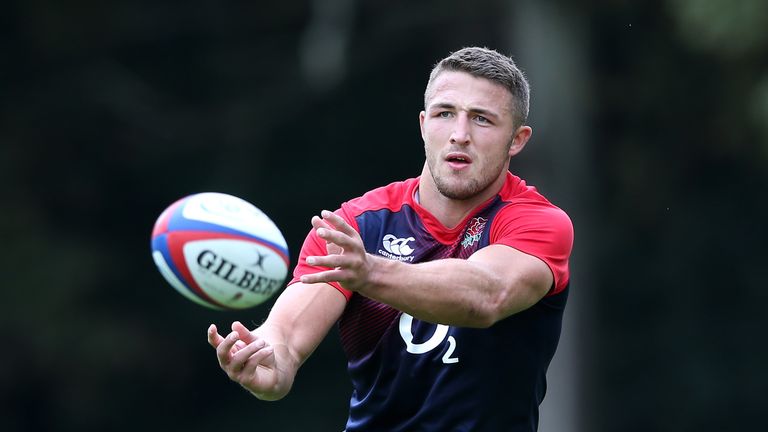 Sam Burgess during an England training session