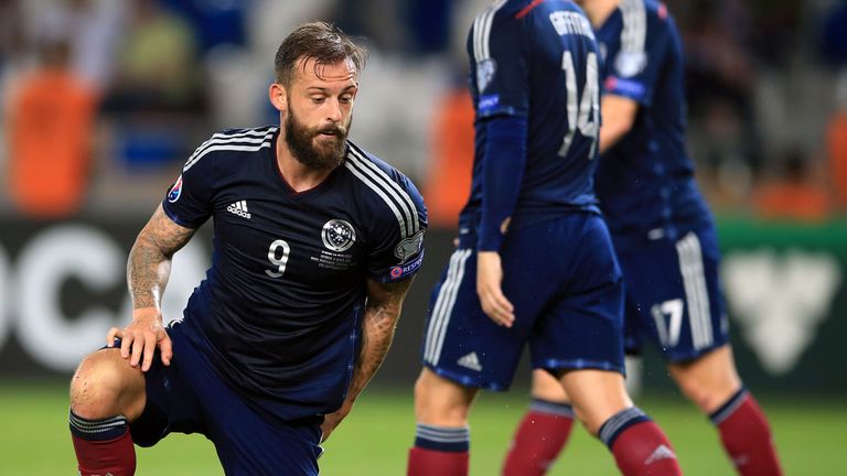 Scotland's Steven Fletcher rues a missed chance during the UEFA European Championship Qualifying match at the Boris Paichadze Dinamo Arena, Tbilisi