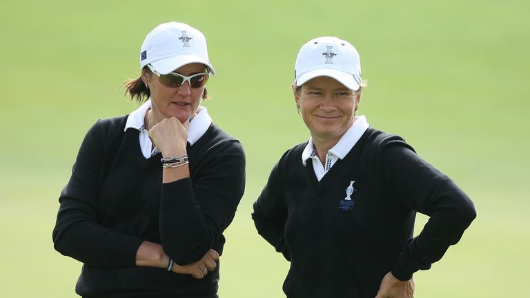 Maria Hjorth and Catriona Matthew at the Solheim Cup in 2009