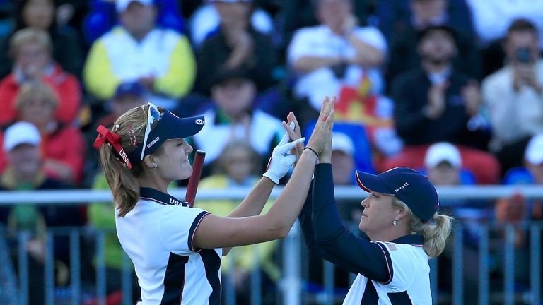 Cristie Kerr and Lexi Thompson won the only match to be completed in the afternoon fourball session