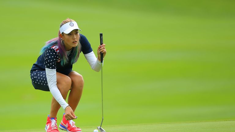 Michelle Wie won her singles match 6&4 against Caroline Hedwall