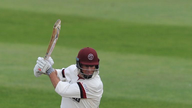 Marcus Trescothick of Somerset cuts the ball during the LV County Championship match against Hampshire