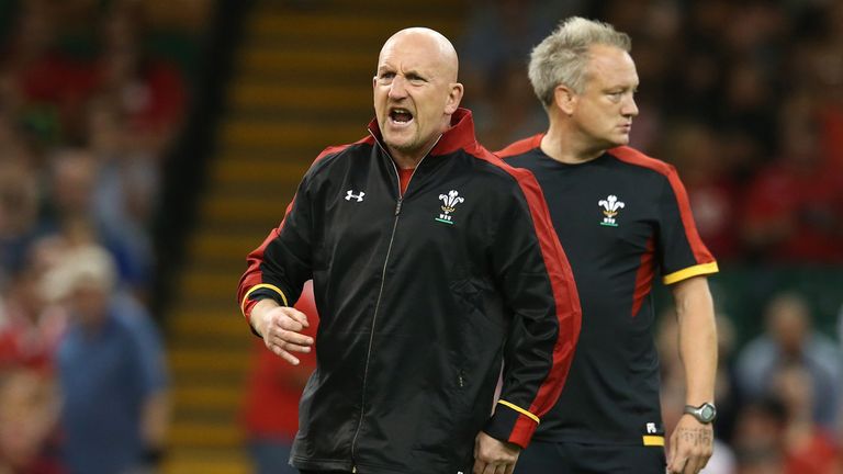 CARDIFF, WALES - AUGUST 08:  Shaun Edwards the Wales defence coach shouts instructions during the International match between Wales and Ireland at the Mill