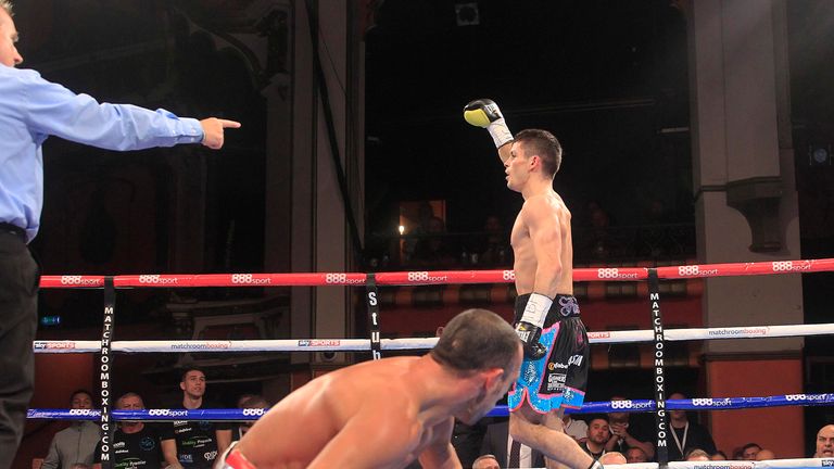 THE WORLD AWAITS.LIVERPOOL,OLYMPIA.PIC;LAWRENCE LUSTIG.ELIMINATOR FOR IBF WORLD SUPER-FEATHERWEIGHT TITLE.STEPHEN SMITH V DEVIS BOSCHIERIO