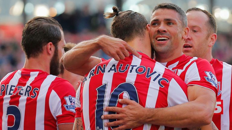 Jon Walters celebrates after giving Stoke the lead