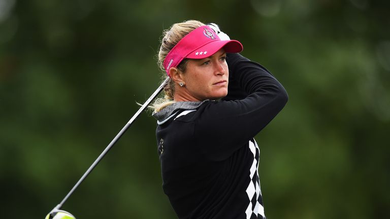 Suzann Pettersen of Team Europe plays a shot