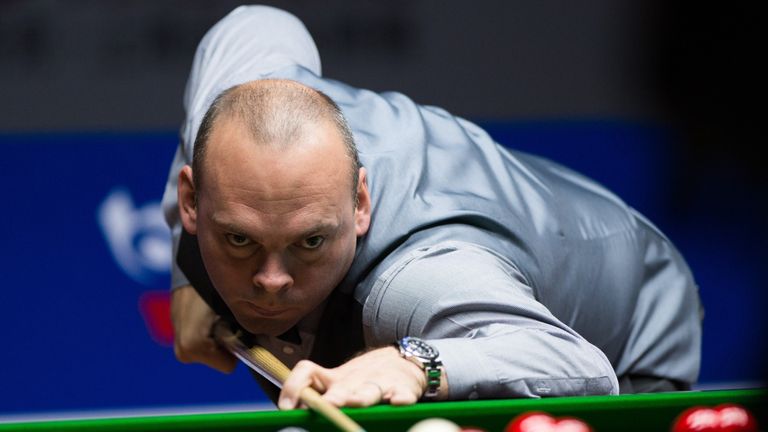 Stuart Bingham plays a ball during the final of the Snooker Shanghai Masters against Mark Allen