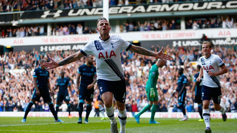 Toby Alderweireld of Tottenham Hotspur celebrates