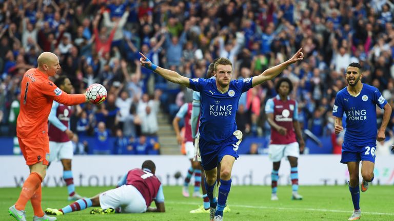 Jamie Vardy scored Leicester's second as they came from two goals down to beat Aston Villa