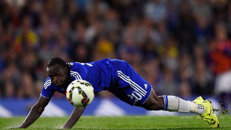 Victor Moses of Chelsea in action during a Pre-Season Friendly between Chelsea and Fiorentina at Stamford Bridge on August 5,