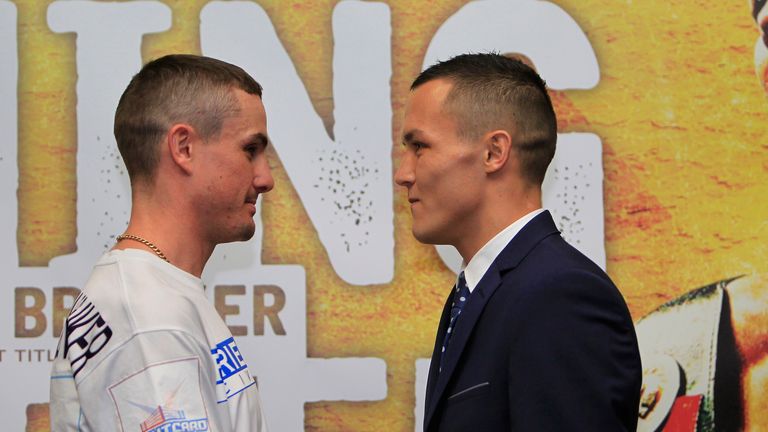 Josh Warrington (right) is taking on Joel Brunker (left) in Leeds 