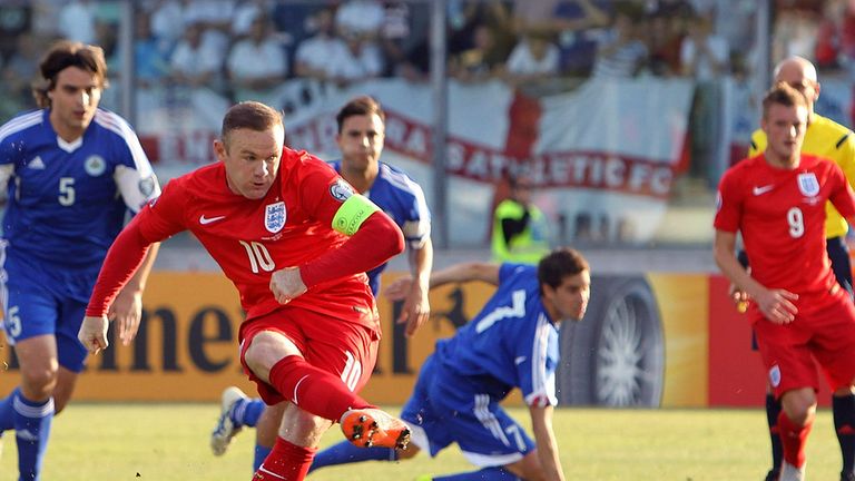 Wayne Rooney gives England the lead from the penalty spot