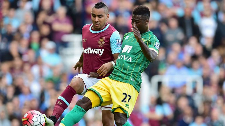 Dimitri Payet and Alexander Tettey tangle for the ball