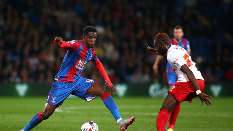 Wilfried Zaha played the full game as Crystal Palace beat Charlton in the Capital One Cup