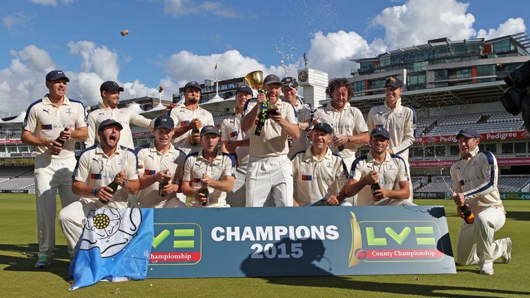 Yorkshire celebrate winning County Championship title
