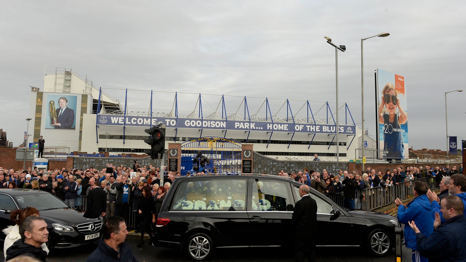Everton legend Howard Kendall's funeral takes place in Liverpool