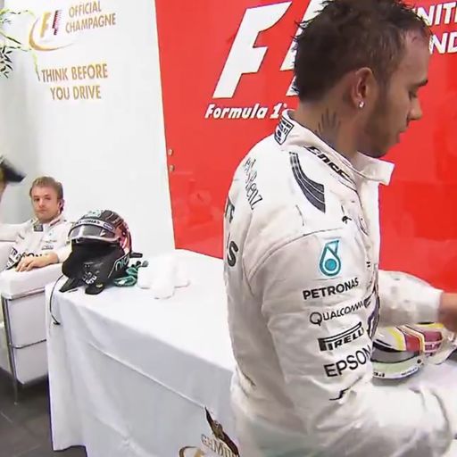 Rosberg throws cap at Hamilton