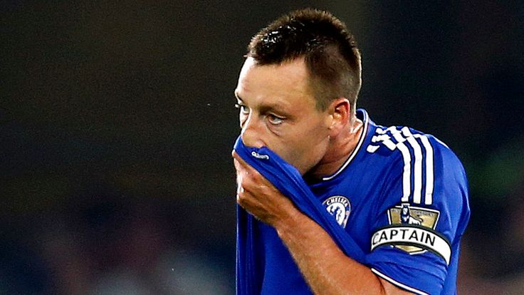 Chelsea's John Terry stands dejected after they concede a goal during the Barclays Premier League match at Stamford Bridge, London.