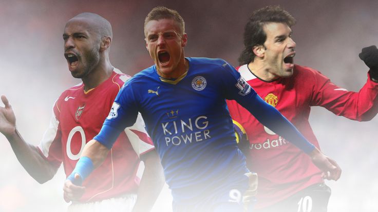 Jamie Vardy has equalled Thierry Henry and Ruud van Nistelrooy's feat of scoring in seven consecutive Premier League games