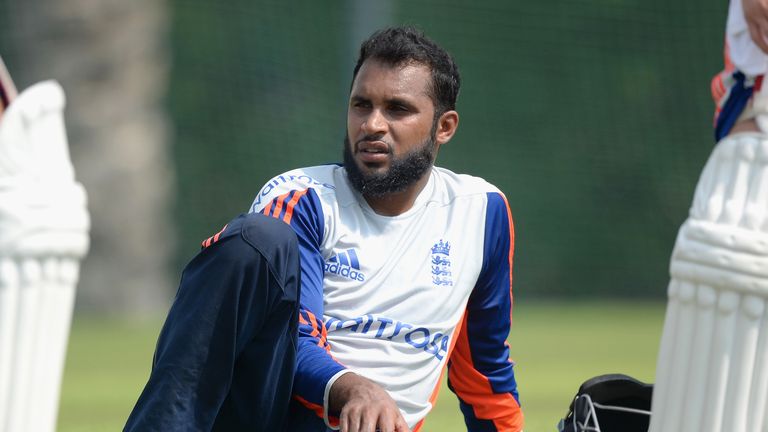 Adil Rashid of England during a nets session 