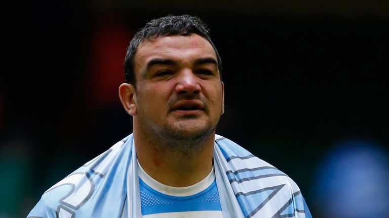 CARDIFF, WALES - OCTOBER 18: Agustin Creevy of Argentina celebrates victory after the 2015 Rugby World Cup Quarter Final match between Ireland and Argentin