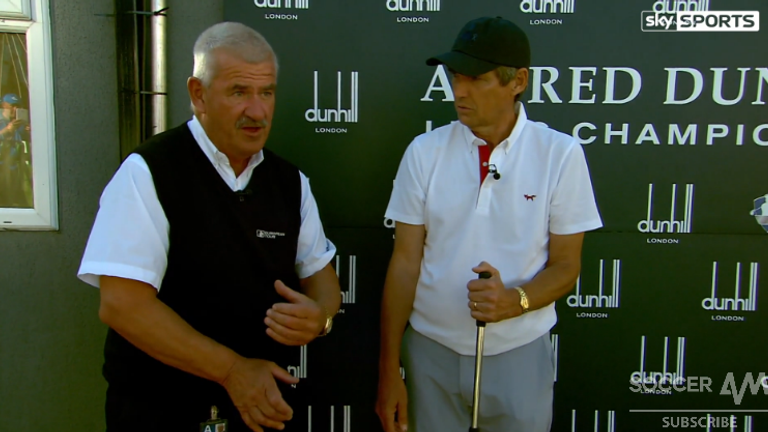 John Paramor shows Alan Hansen what will be considered a legal putting stroke from next year.