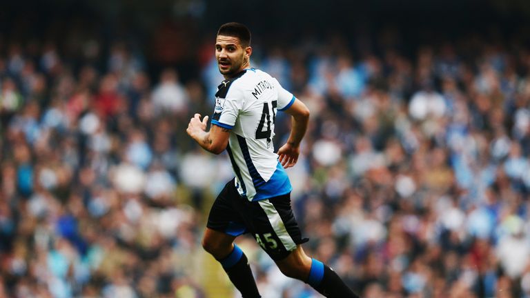 Aleksandar Mitrovic puts Newcastle ahead in the 18th minute against Manchester City