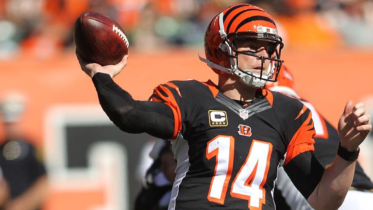 CINCINNATI, OH - OCTOBER 11:  Andy Dalton #14 of the Cincinnati Bengals throws the ball during the third quarter of the game against the Seattle Seahawks a