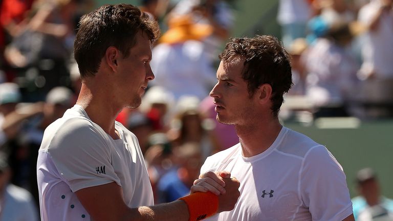 Andy Murray of Great Britain and Tomas Berdych