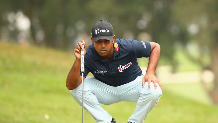 Anirban Lahiri is four shots back after a 65 as he chases his third win of the season