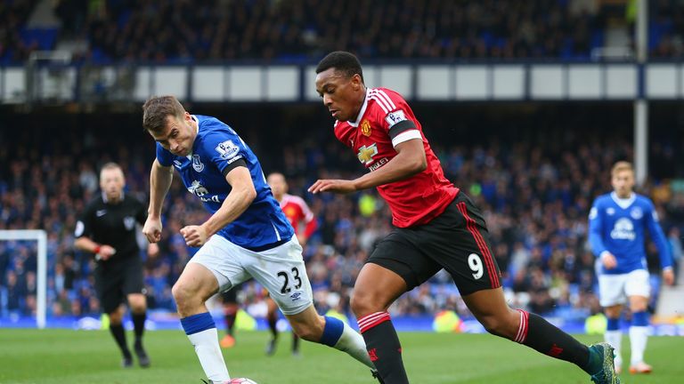 Anthony Martial played on the left wing for Manchester United against Everton on Saturday