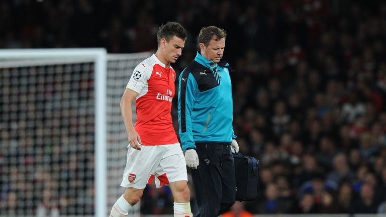 Arsenal are set to be without injured defender Laurent Koscielny