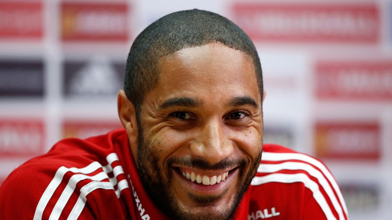 Wales captain Ashley Williams during the Wales press conference ahead of the match against Andorra 