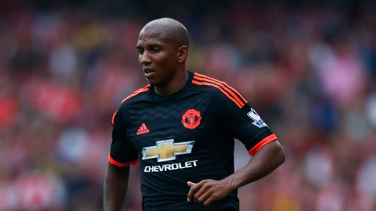 LONDON, ENGLAND - OCTOBER 04:  Ashley Young of Manchester United in action during the Barclays Premier League match between Arsenal and Manchester United a