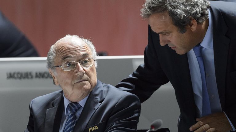 Sepp Blatter (left) and Michel Platini exchanging ideas in Zurich last May