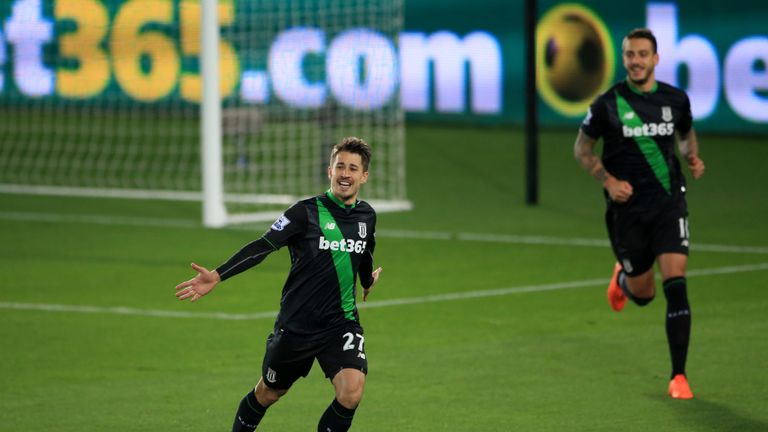 Stoke City's Bojan Krkic celebrates scoring