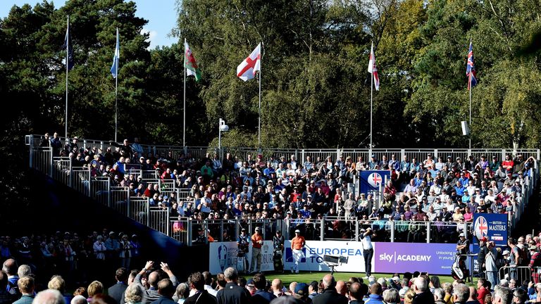 Packed grandstands at Woburn for the British Masters