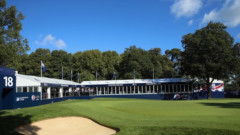 WOBURN, ENGLAND - OCTOBER 08:  A general view of the 18th green during the first round of the British Masters supported by Sky Sports at Woburn