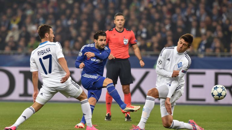 Chelsea's Cesc Fabregas strikes