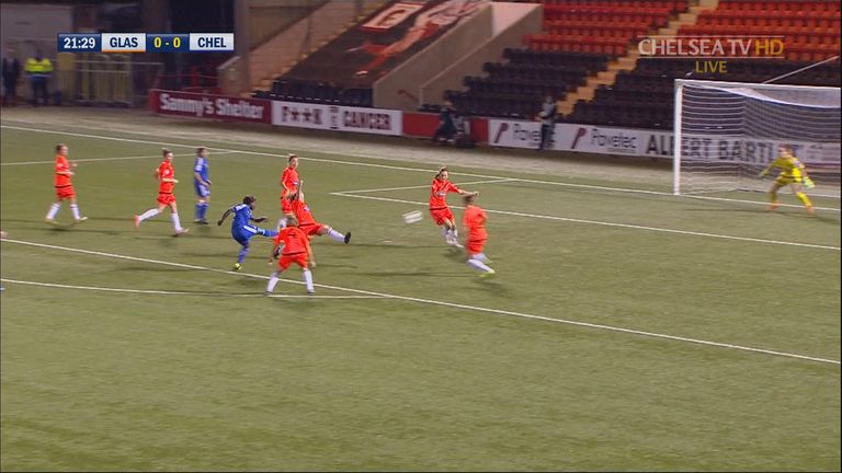 Eniola smashes home from the edge of the box